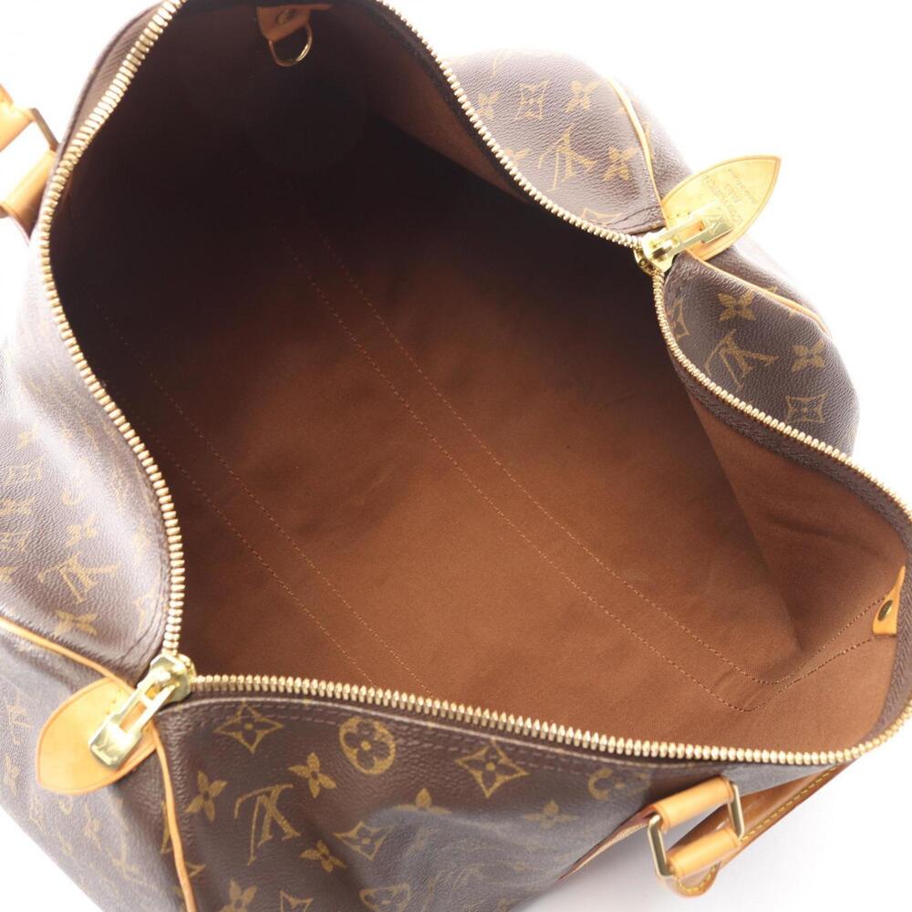 LOUIS VUITTON Authentic Brown Monogram Leather Keepall 45 Boston Bag - Picture 3 of 11